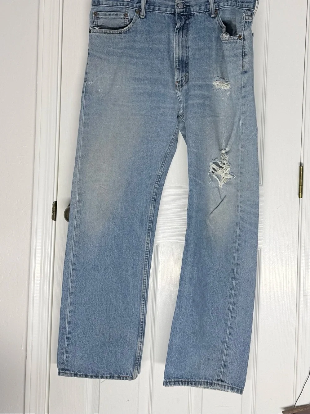 Levi's Light Blue Relaxed Fit Distressed Jeans